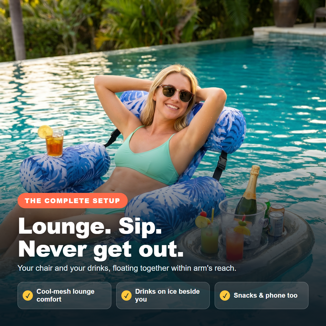 Lounge, sip and never get out: chair and FloatBar combo benefits