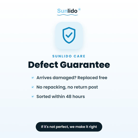 Sunlido Care Defect Guarantee coverage