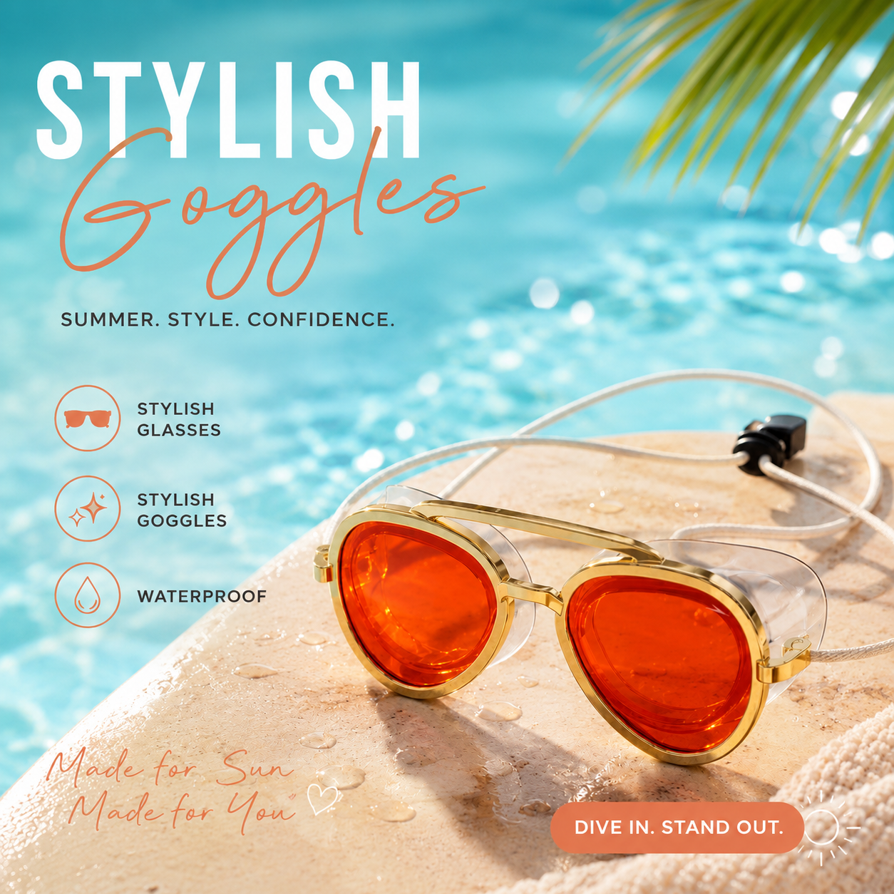 WaveLens swim shades lifestyle - pool and tanning