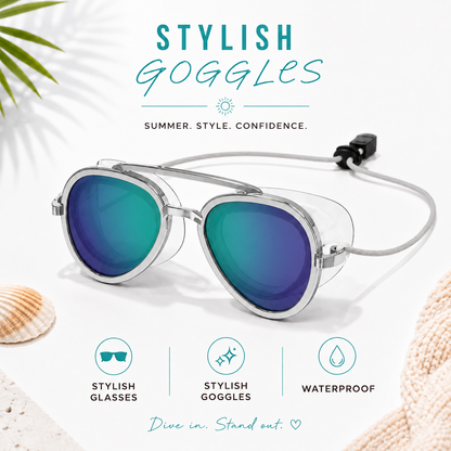 WaveLens Cool Blue - blue mirror lens swim goggles
