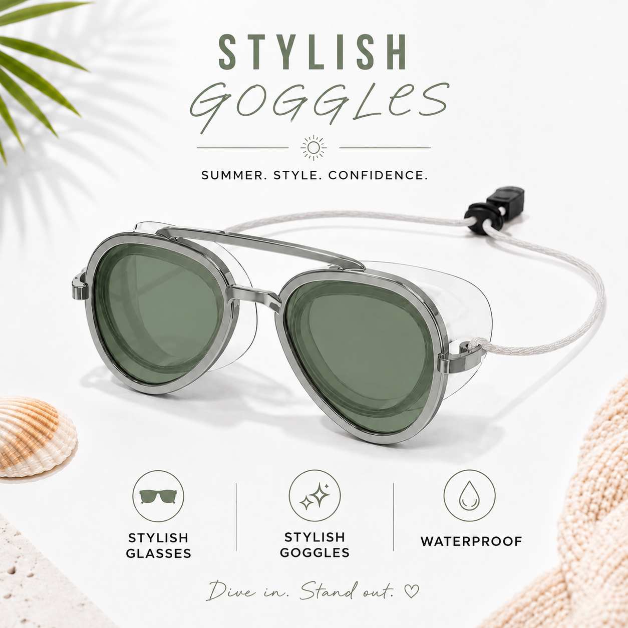 WaveLens Ocean Green - green lens swim goggles