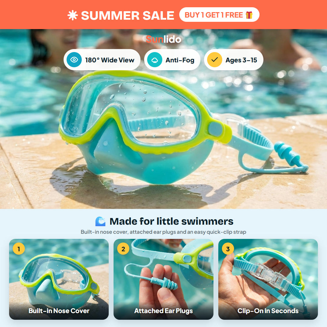Sunlido nose-cover mask aqua lime